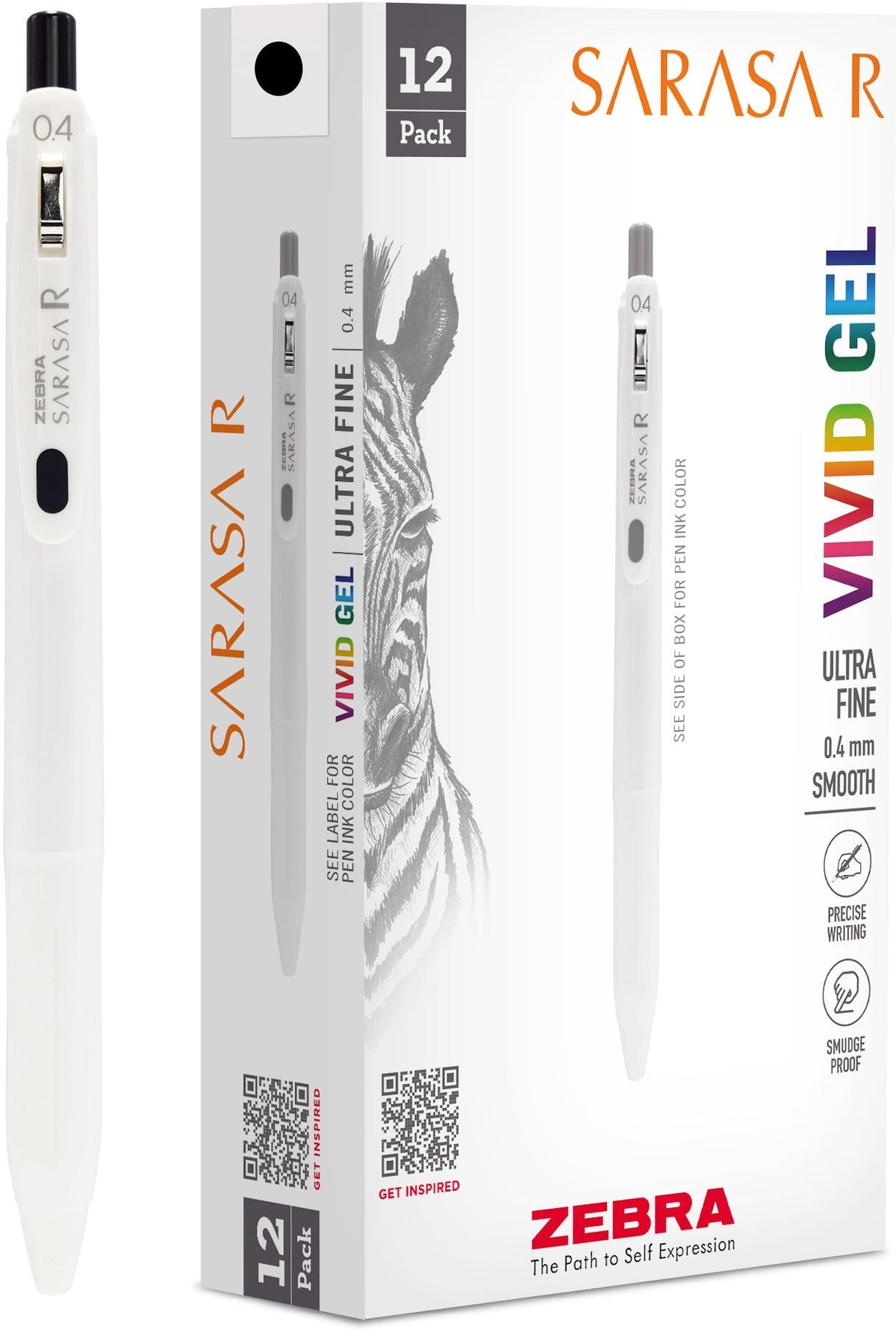 Sarasa R Gel Retractable 0.4mm Black