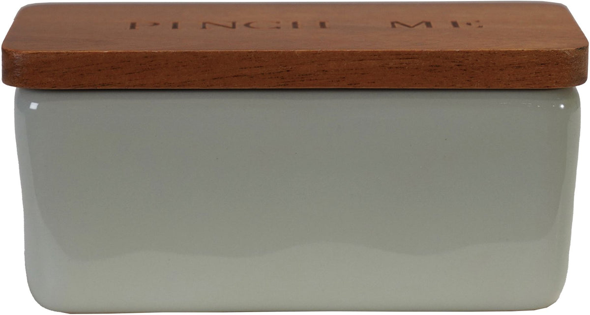 Pinch Me Ceramic Pinch Pot with Wood Lid