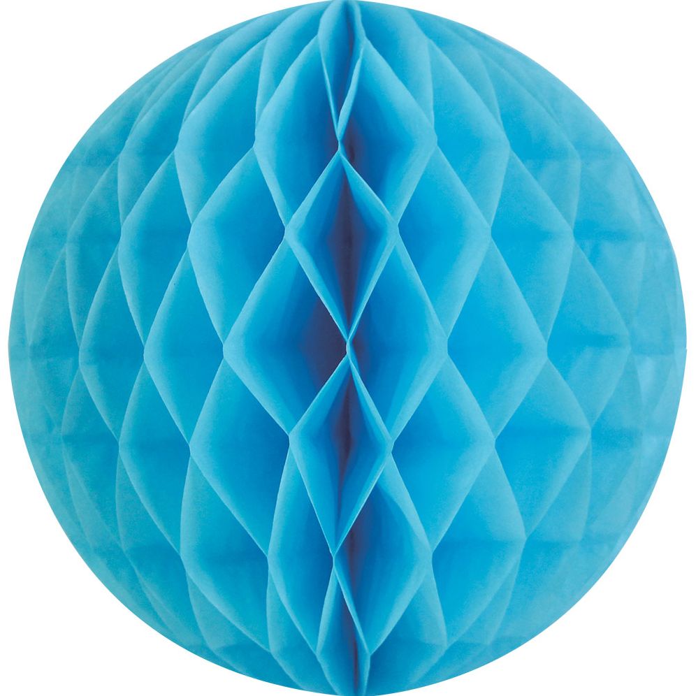 Light Blue Med Paper Honeycomb Sphere