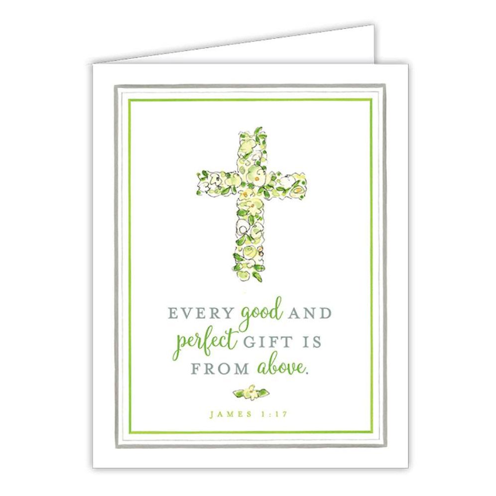 Green Glitter James 1:17 Greeting Card