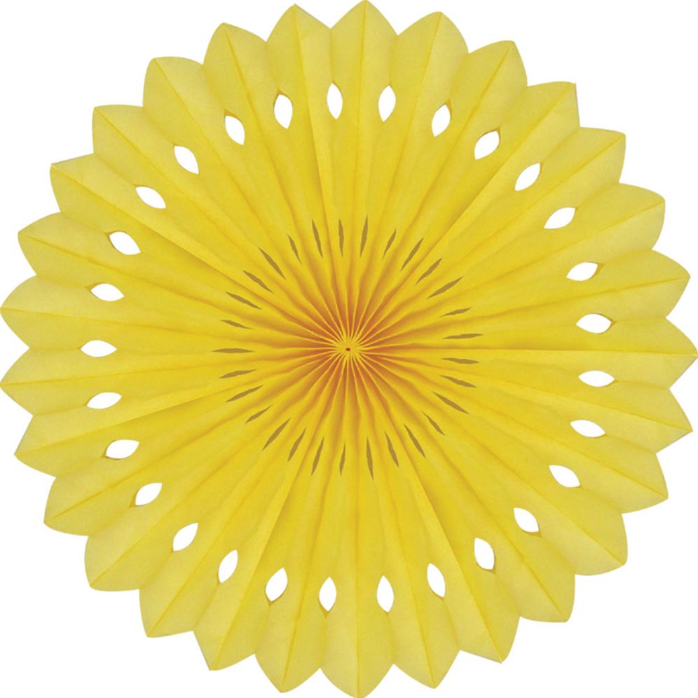 Detailed fan, 30cm, Yellow