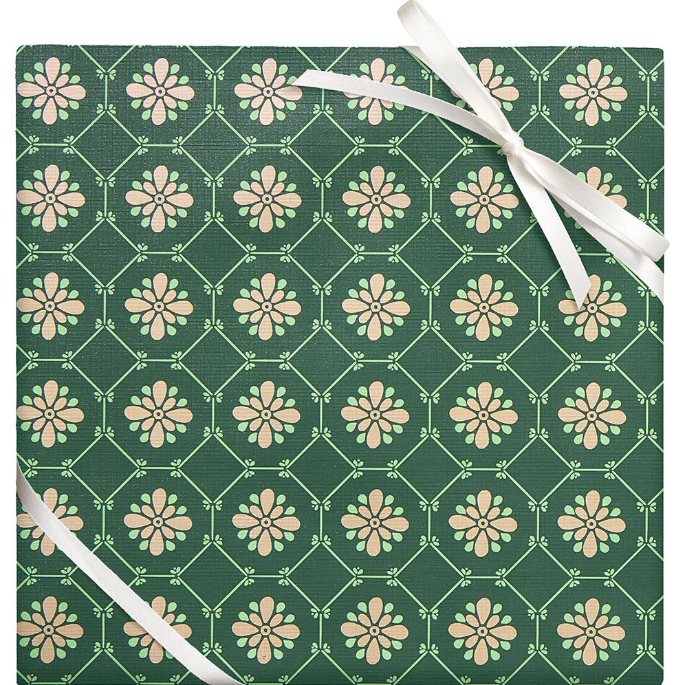 Floral Grid Textured Roll Wrap