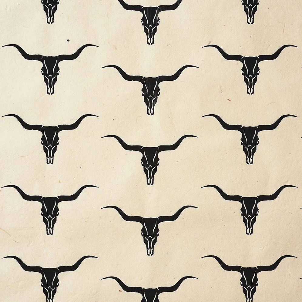 Longhorns on Cream Handmade Paper