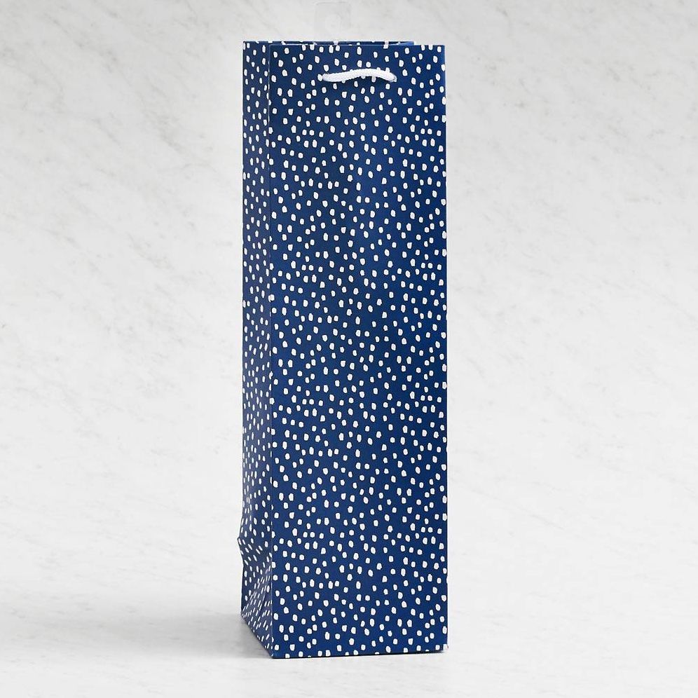 Navy Flurry Wine Bag