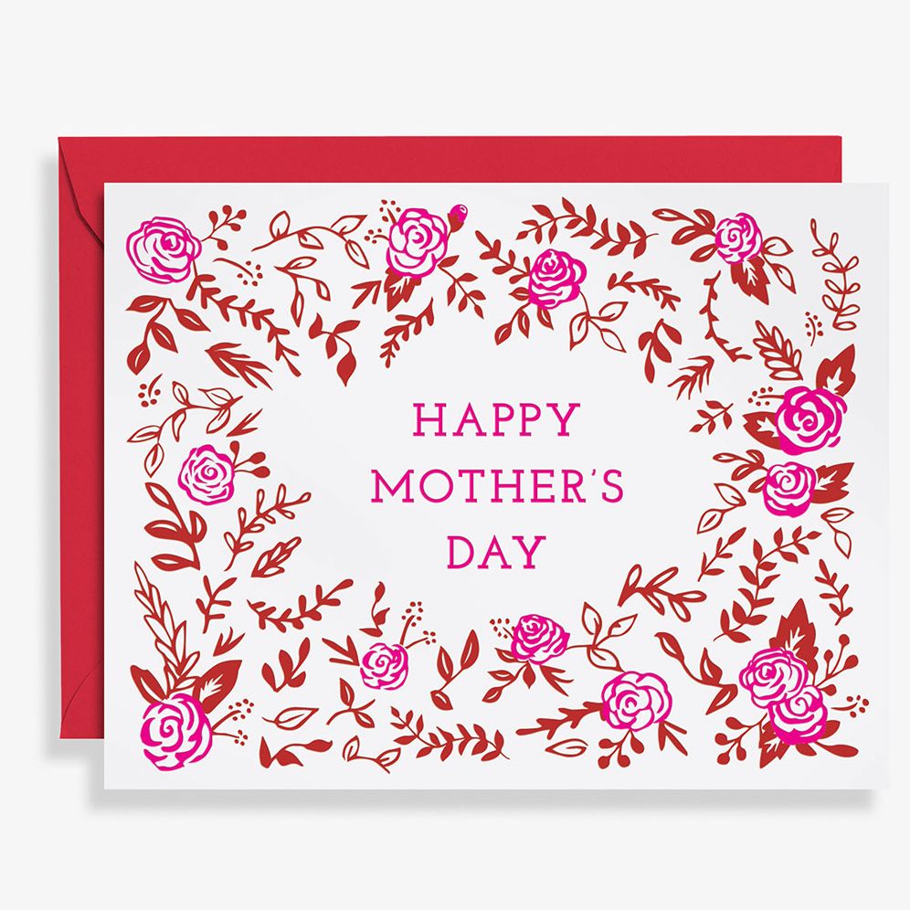 Floral Frame Letterpress Mother's Day Card