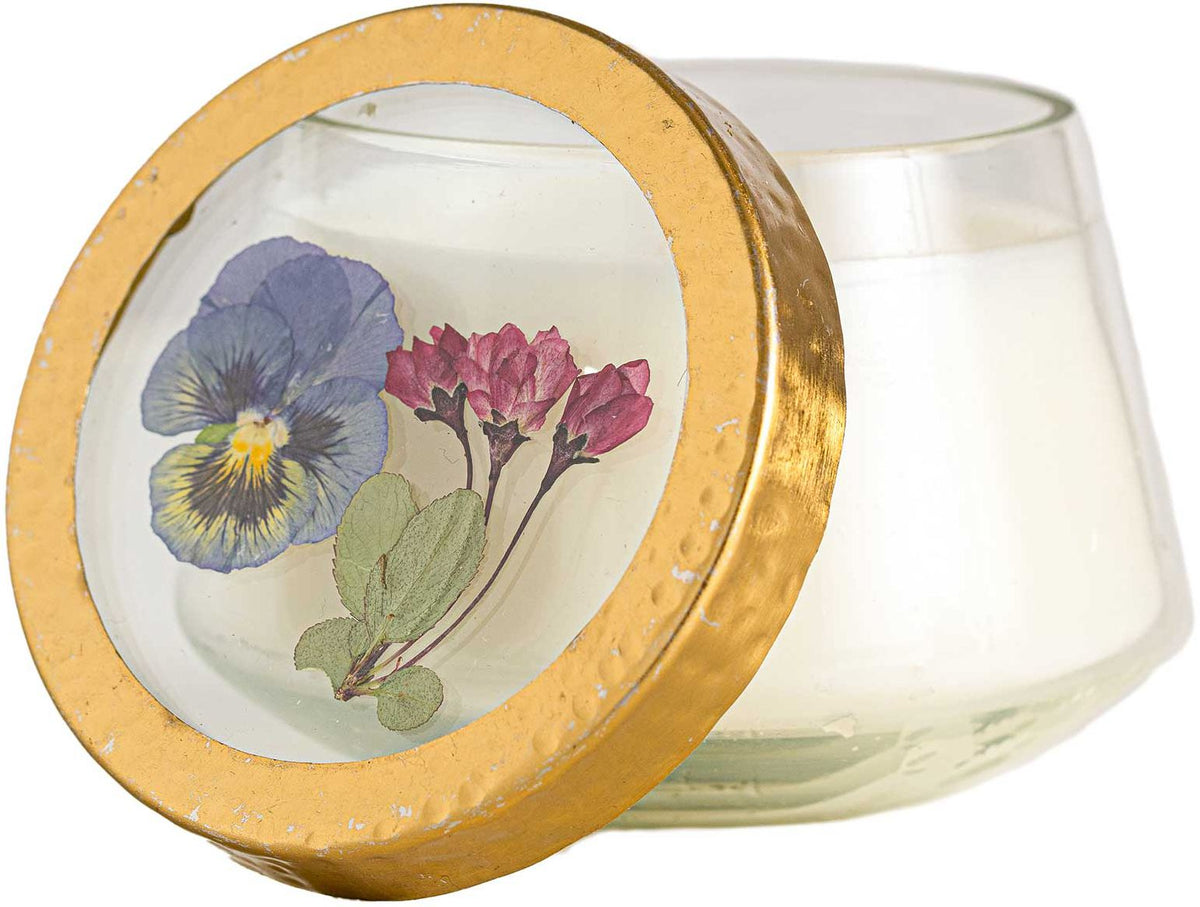 Pressed Floral Candle