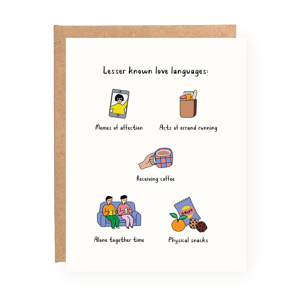 Lesser Known Love Languages Love Card