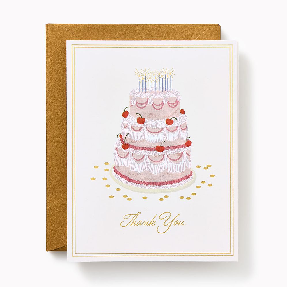 Thank You Vintage Birthday Cakes A2 Stationery Set