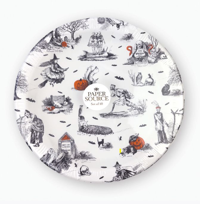 Halloween Toile Large Plate Set of 10