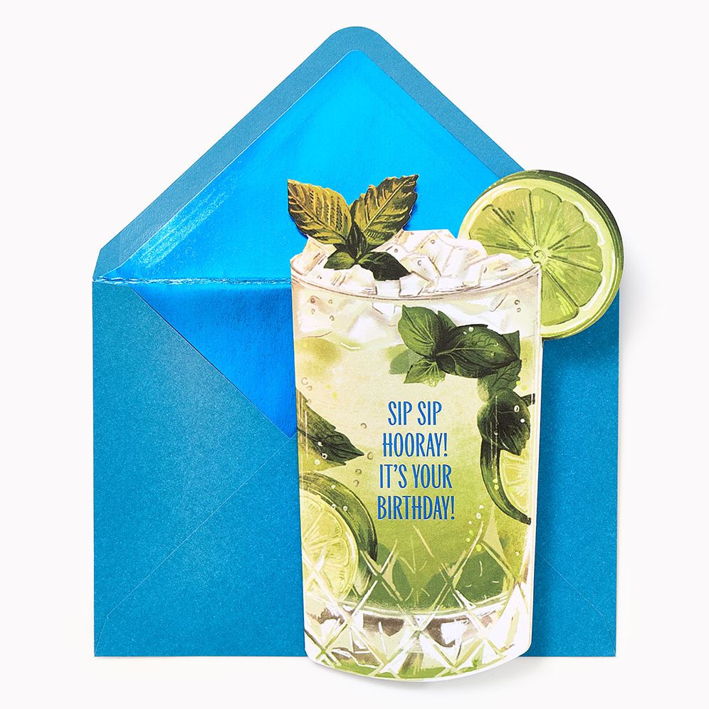 Sip Sip Hooray Embellished Birthday Card