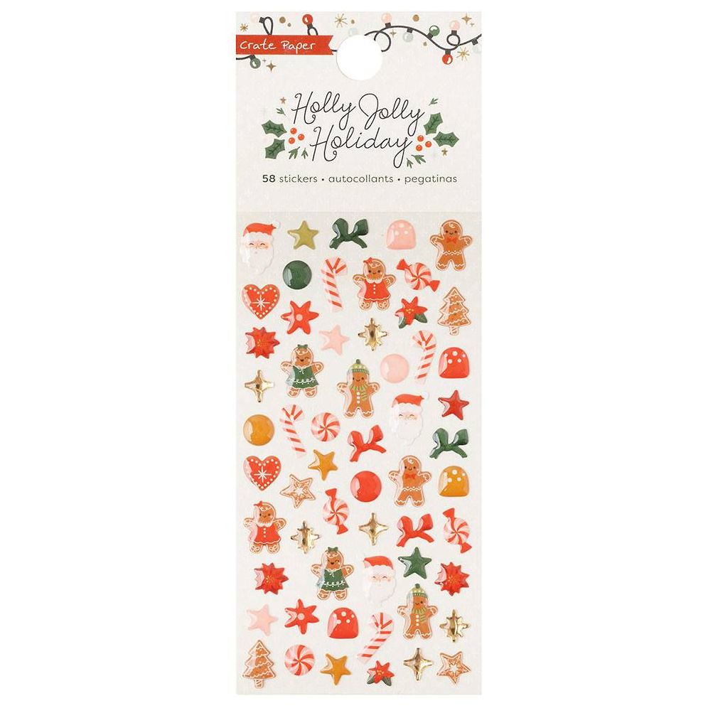 Holly Jolly Holiday Enamel Stickers