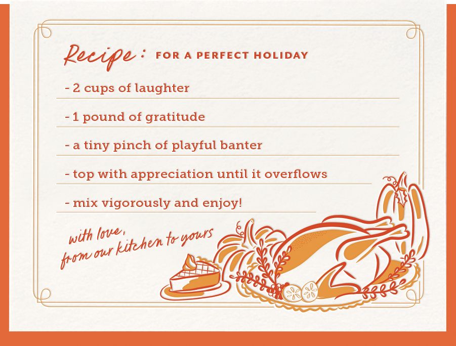 Perfect Holiday Recipe Thanksgiving Card
