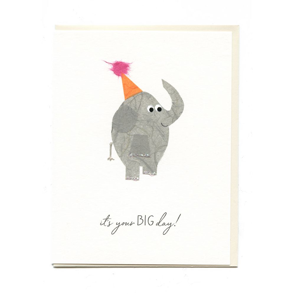 Big Day Elephant Birthday Card