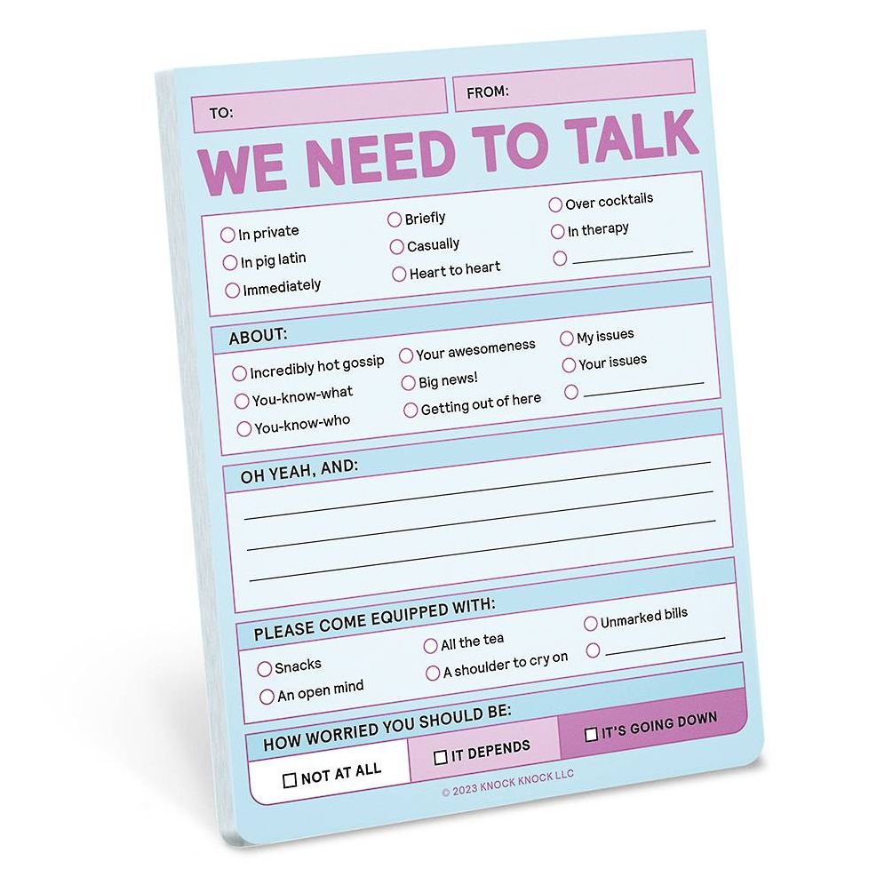 We Need to Talk Pad Knock Knock Nifty Notes (Pastel Version)