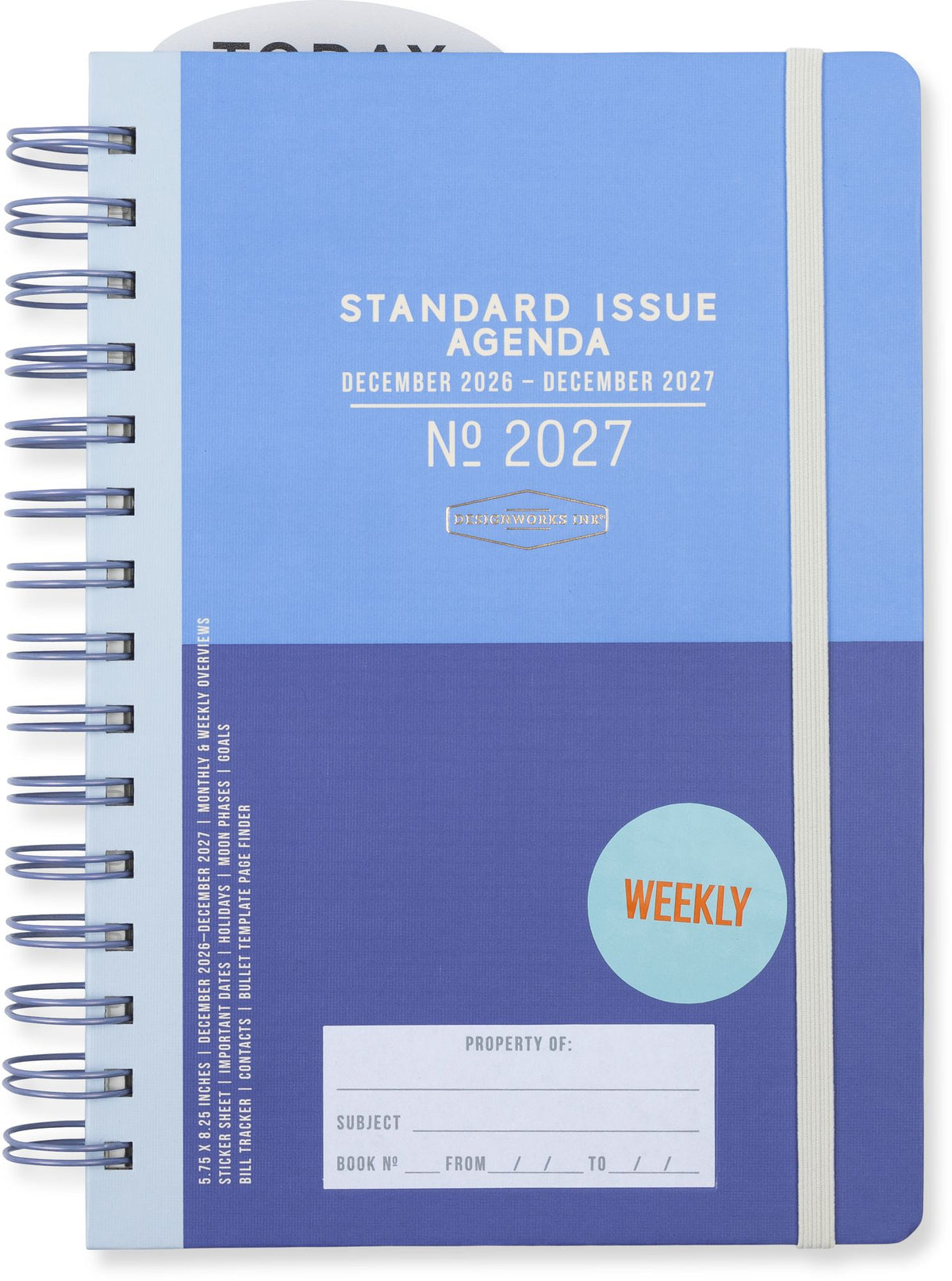 2027 Standard Issue Blue Color Block Weekly Desk Planner
