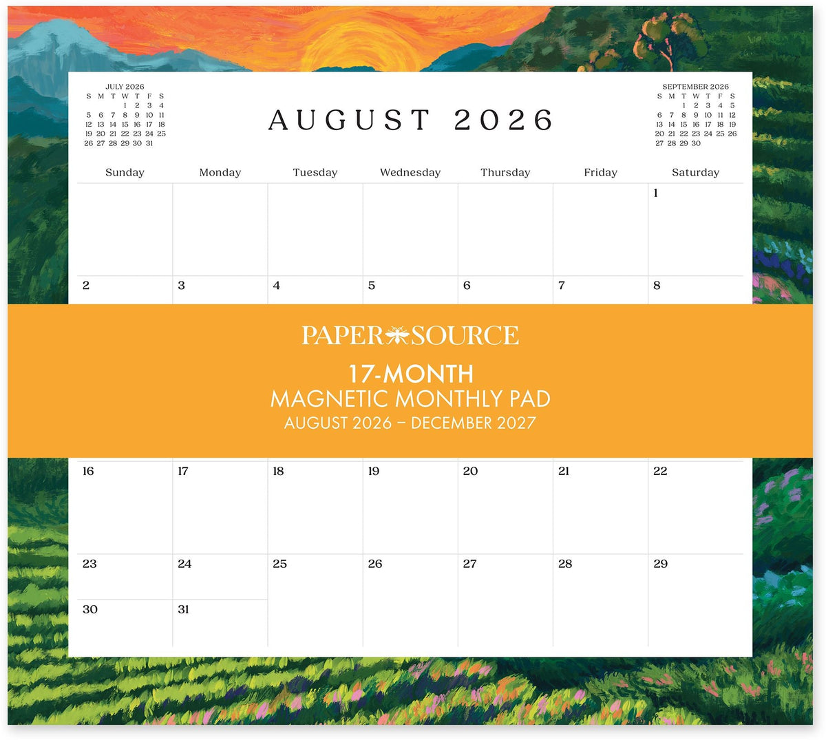 2026-2027 Paper Source Landscapes 17-Month Magnetic Calendar