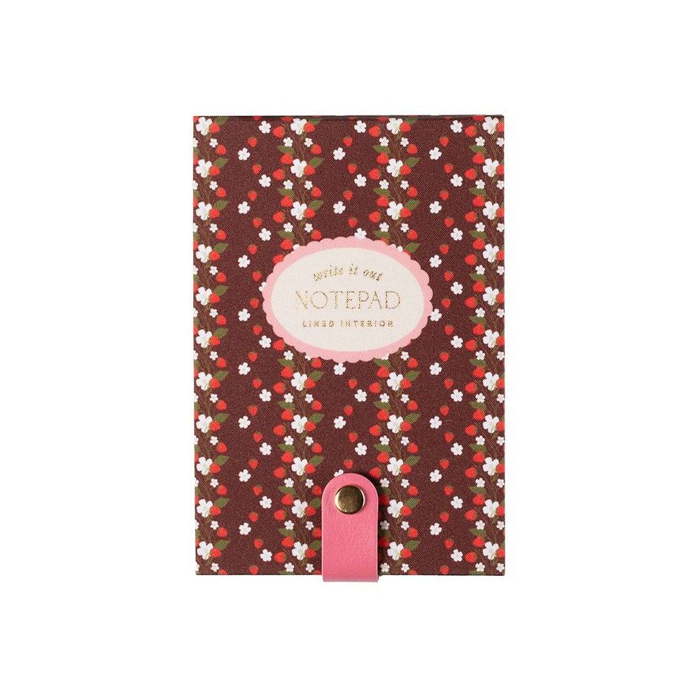 Strawberry Fields Book Cloth Notepad w Snap Closure - Exclusive