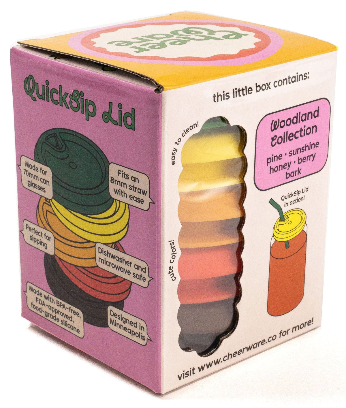 Cheerware QuickSip Lids 5-Pack, Woodland