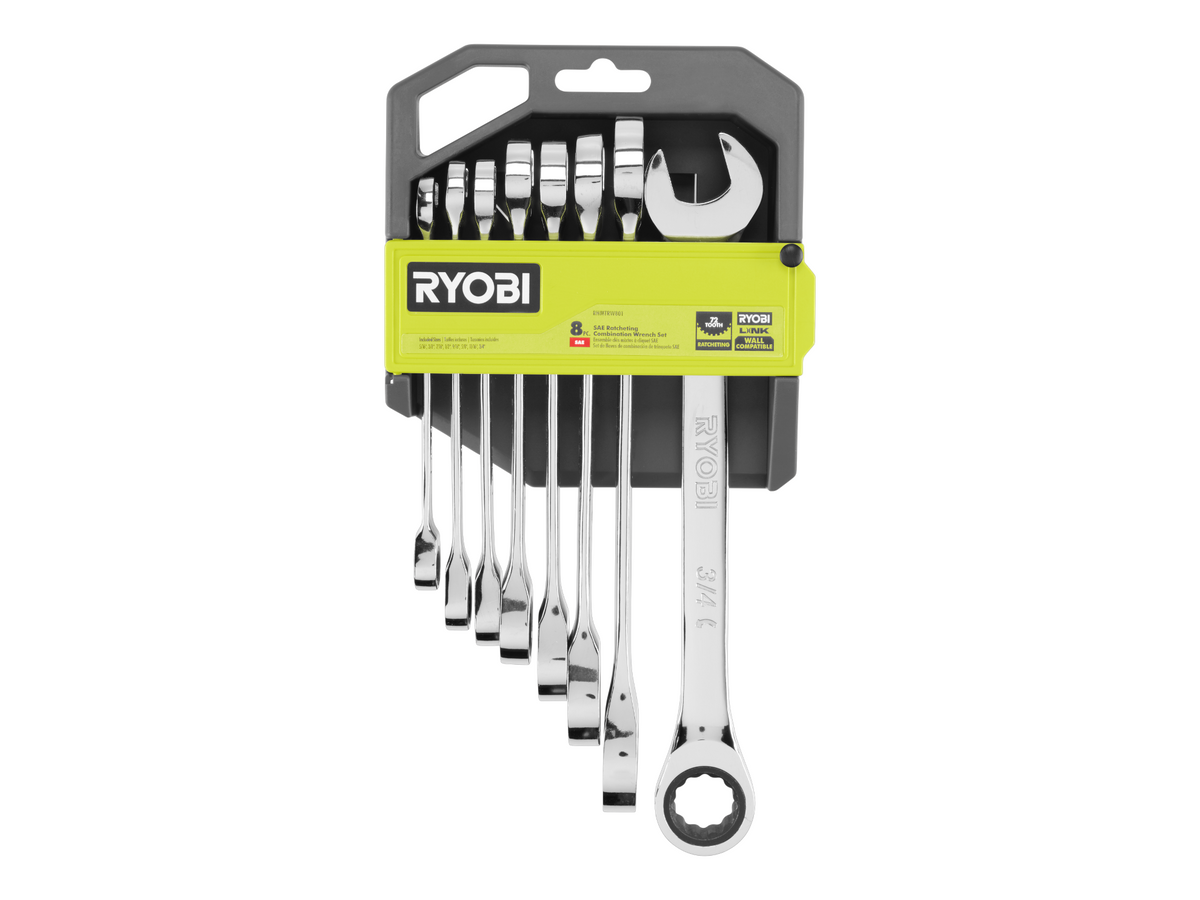 8 PC. SAE Ratcheting Combination Wrench Set Image 2
