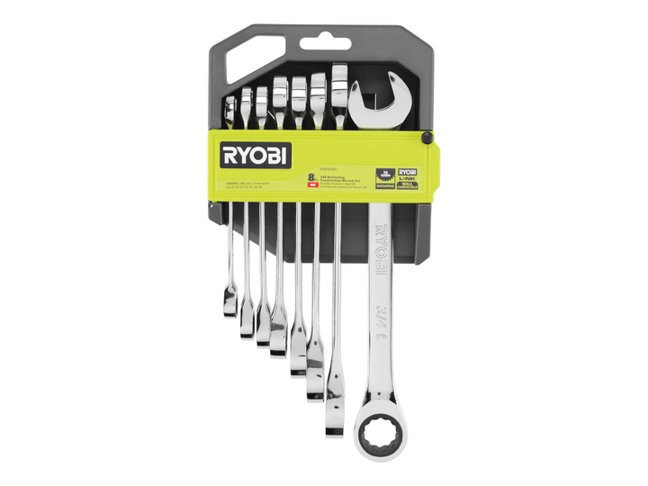 8 PC. SAE Ratcheting Combination Wrench Set Image 2