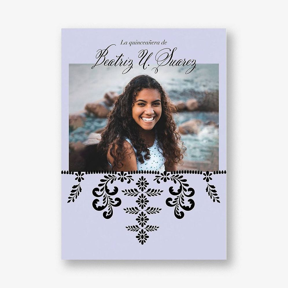 Ornate Occasion Forget Me Not Quinceanera Invitation