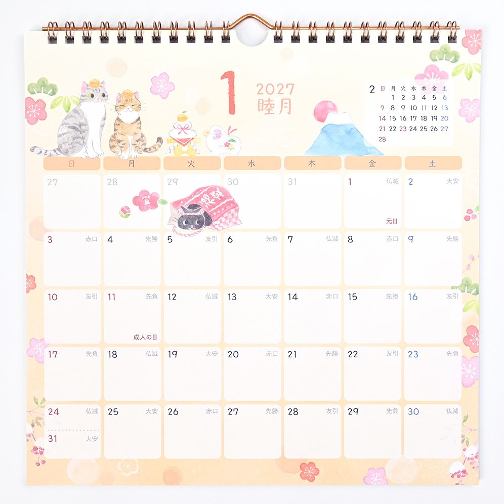 2027 NB Mini Wall Calendar Cat
