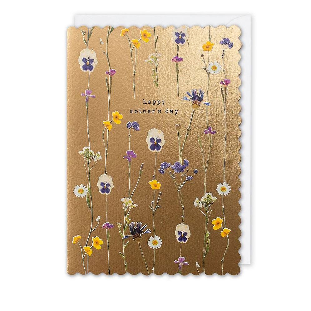 Pressed Flowers All Over Mother's Day Card