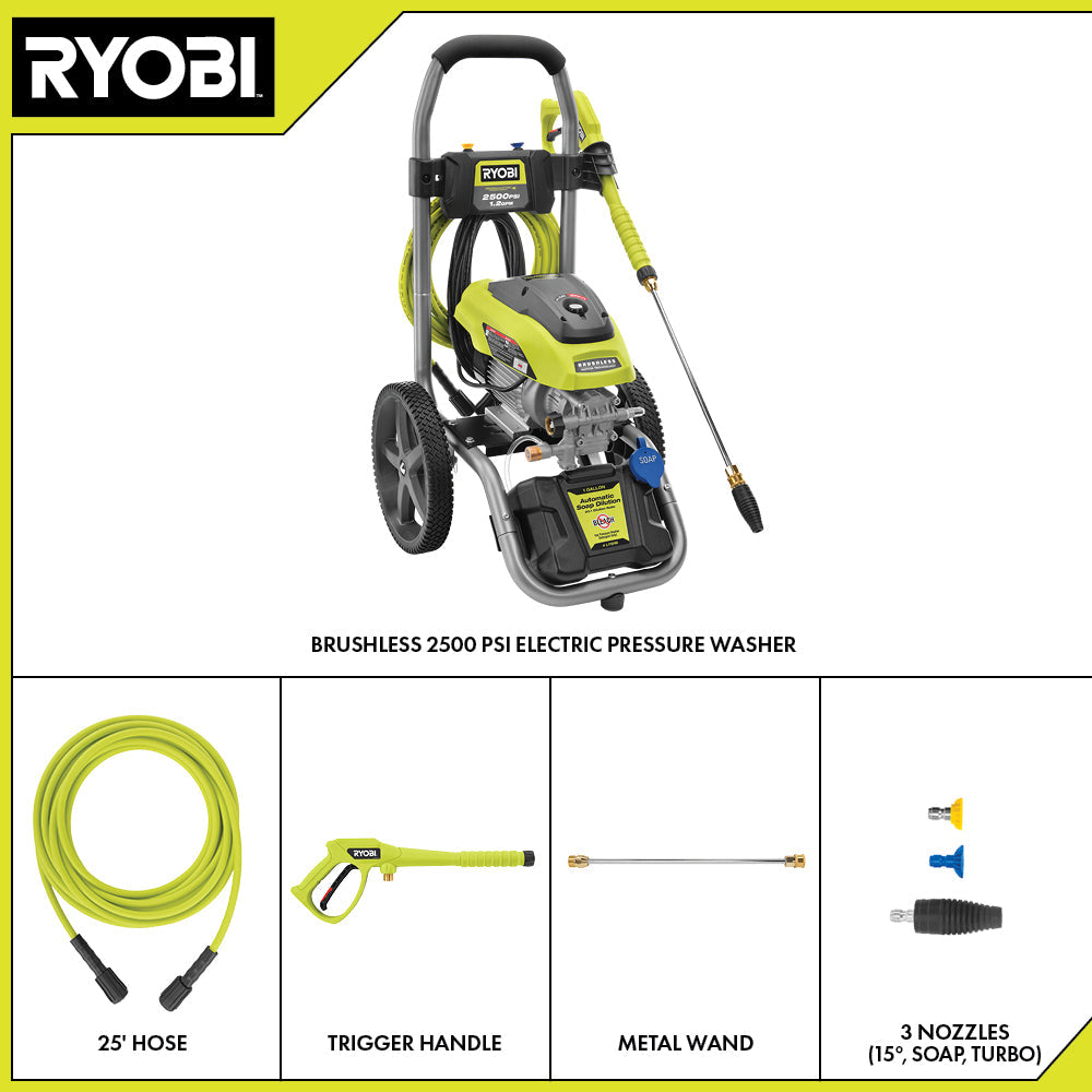 BRUSHLESS 2500 PSI ELECTRIC PRESSURE WASHER WITH FREE 12" 2300 PSI SURFACE CLEANER Image 3