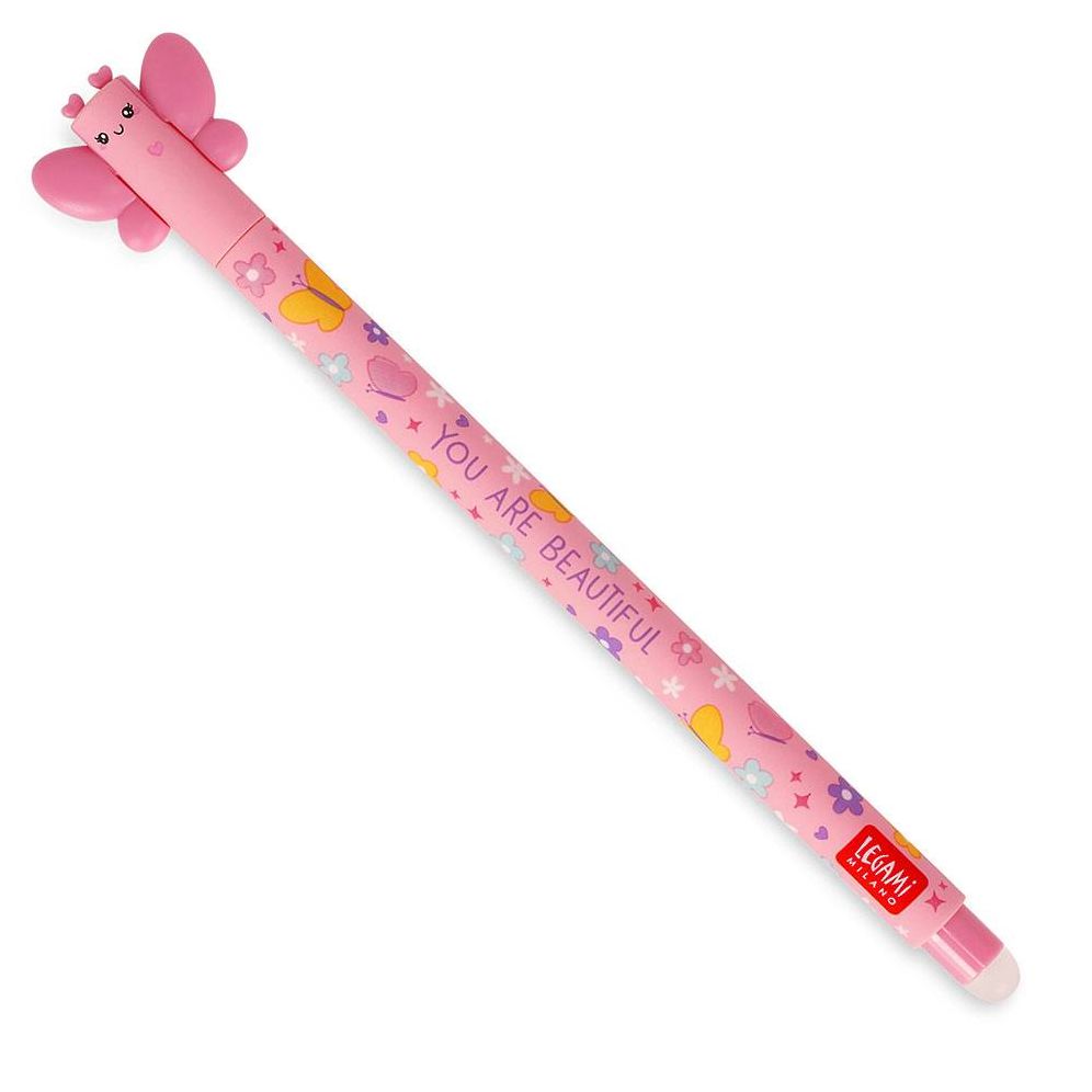 Legami Butterfly Erasable Gel Pen - Pink Ink