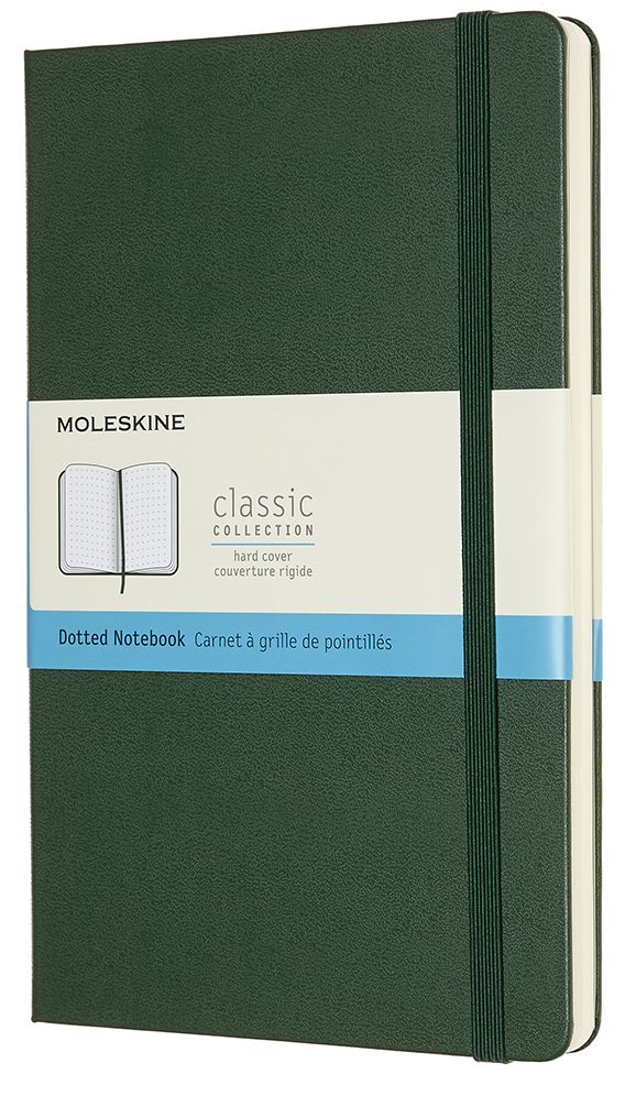 Moleskine Notebook, Large, Dotted, Myrtle Green, Hard (5 x 8.25)