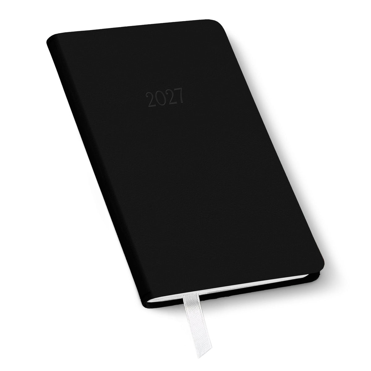 2026-2027 Paper Source Black Leather 18-Month Monthly Pocket Planner