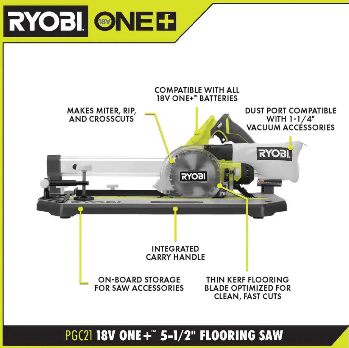 18V ONE+ 5-1/2" Flooring Saw Kit Image 2