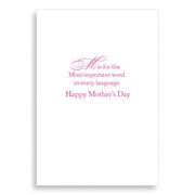 M Is For Mom Mother's Day Card