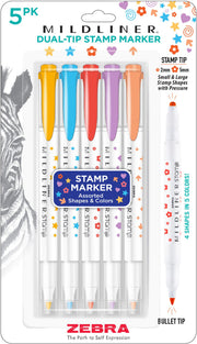 Mildliner Dual-tip Stamp Markers Set of 5
