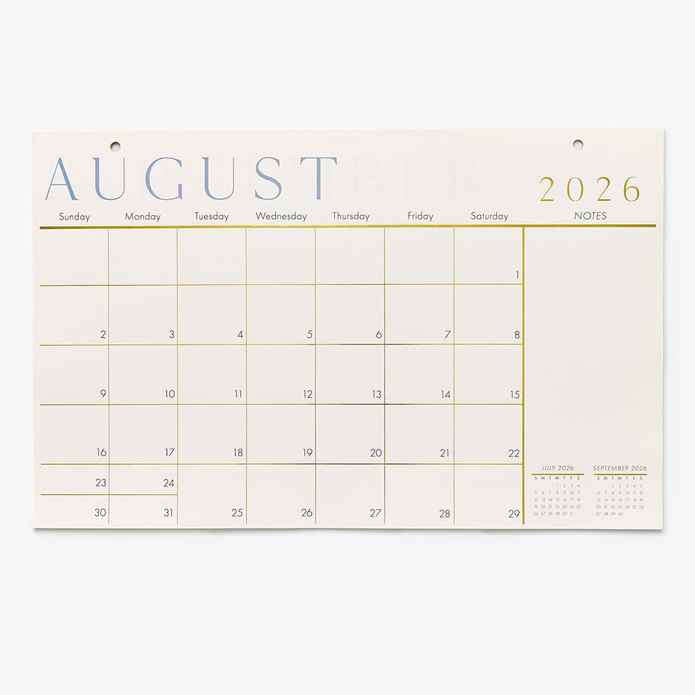 2026-2027 Paper Source Foil 17 Month Blotter Calendar