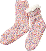 Pink Confetti Cable Knit Reading Sock