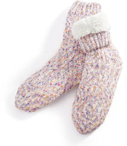 Pink Confetti Cable Knit Reading Sock