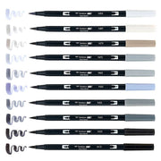 Grayscale Dual Brush Pens