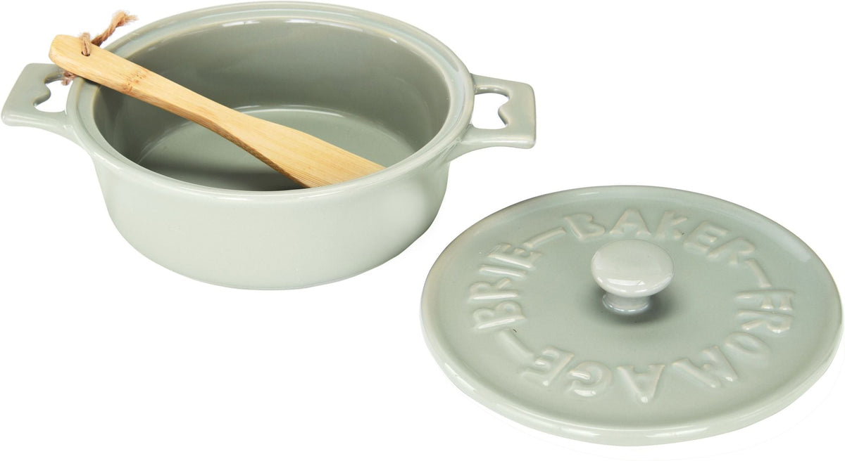 Stoneware Baker with Spreader, Grey
