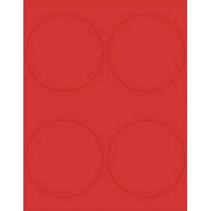 Red 4 Inch Round Printable Labels