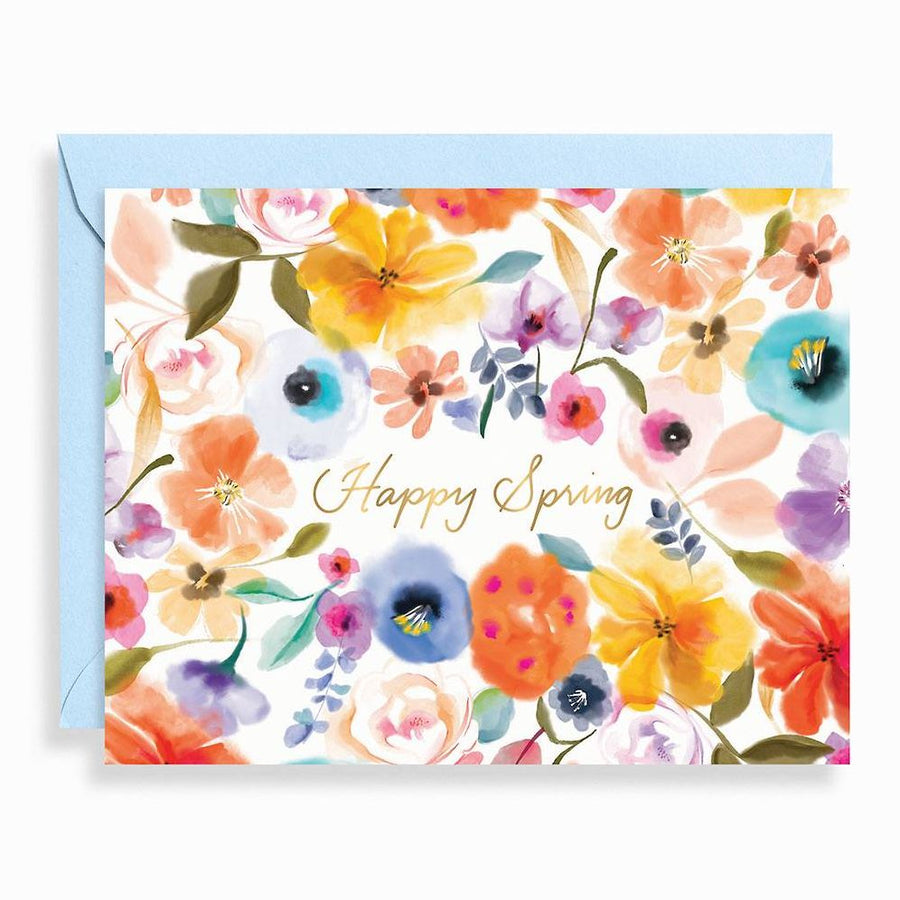 Watercolor Floral Happy Spring Stationery Set