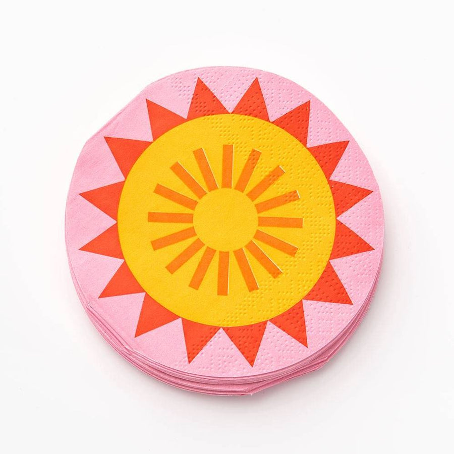 Die-Cut Abstract Sunshine Cocktail Napkins