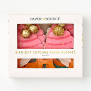Birthday Cupcake Paper Glasses