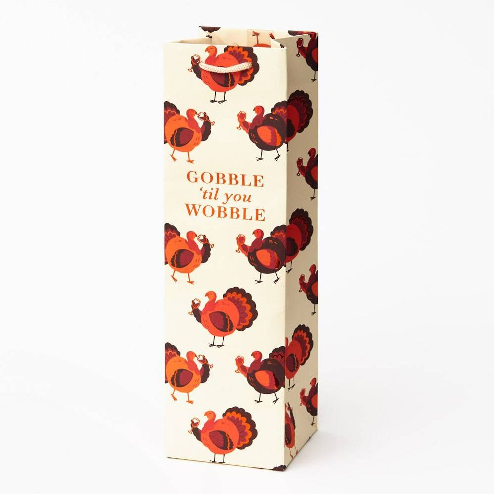 Gobble Til You Wobble Wine Gift Bag