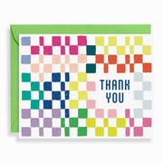 Colorful Check Thank You Stationery Set