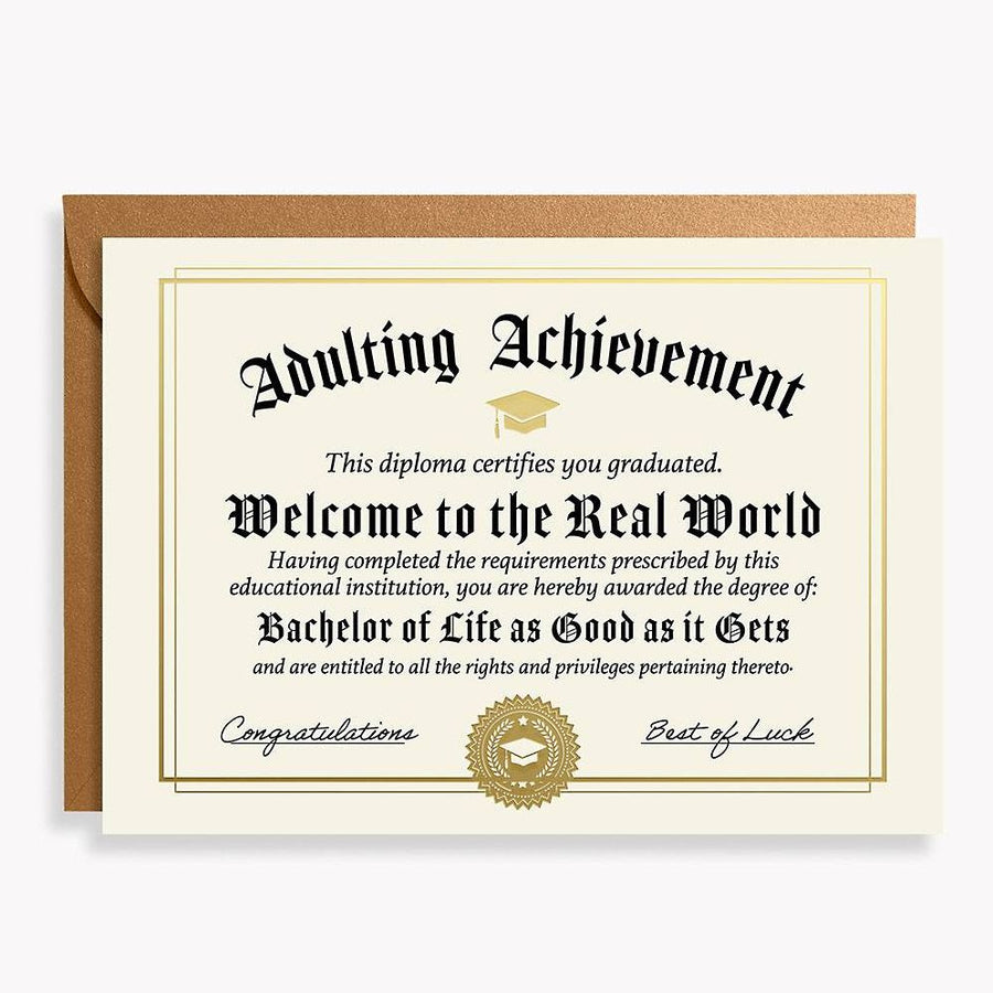 Adulting Diploma Graduation Card