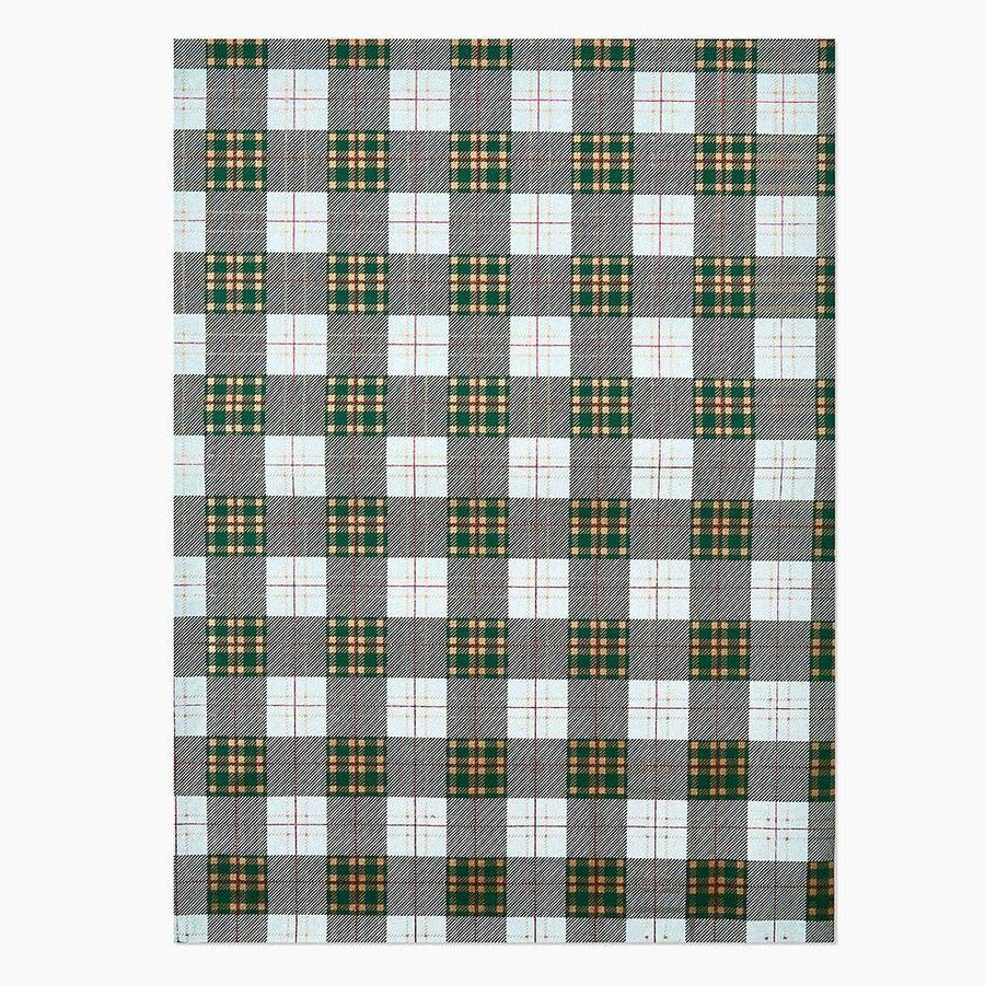 Green and Gold Foil Plaid Handmade Paper