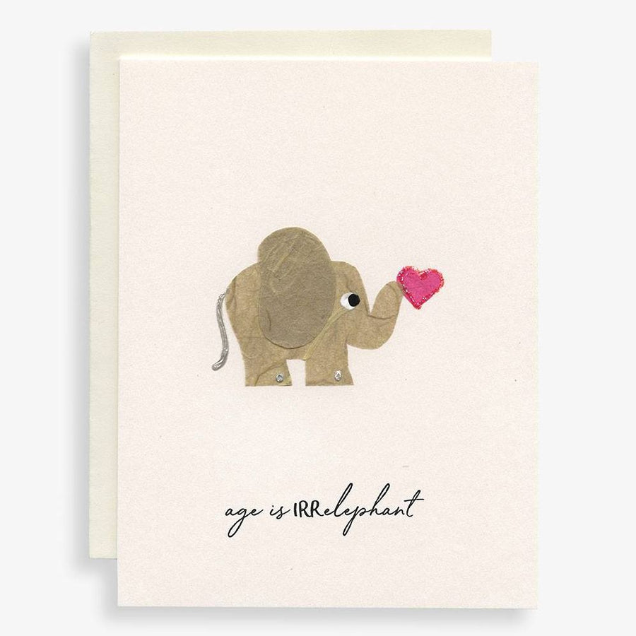 Handcrafted Age Is Irrelephant Birthday Card