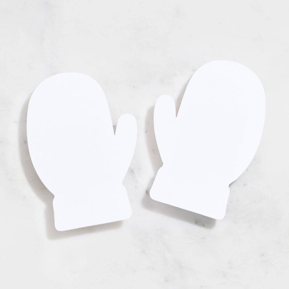 Pure White 4 Bar Mitten Shaped Cards