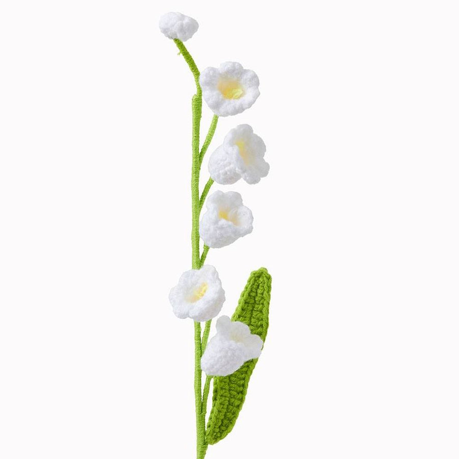 White and Yellow Lily Crochet Flower
